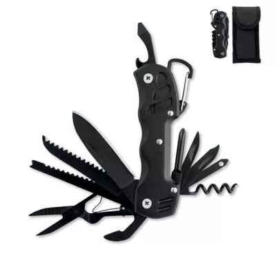 Scyzoryk 13 w 1 ze stali z etui MYTOOL - Czarny (MO3130-03)