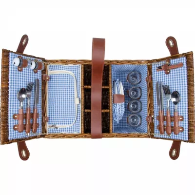 Kosz piknikowy dla 4 osób GILLIAN - brązowy (6127601)