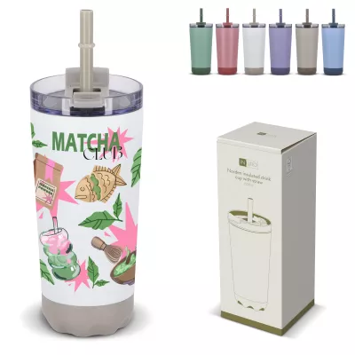 Kubek termiczny InSideOut ze stali nierdzewnej o podwójnych ściankach, 600 ml - biały (LT57017-N0001)