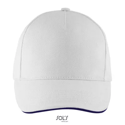 Czapka z daszkiem 5-panelowa 260 g/m² Sol's LONG BEACH - White/French Navy (S00594-FV)