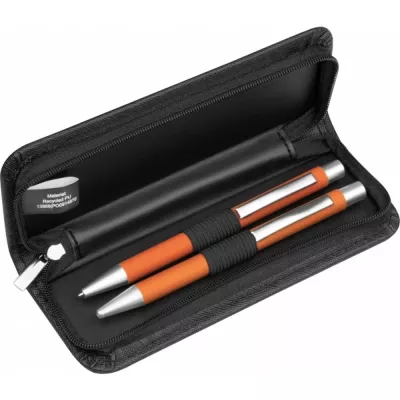 Zestaw piśmienny długopis i ołówek automatyczny soft touch UPPSALA - pomarańczowy (441010)