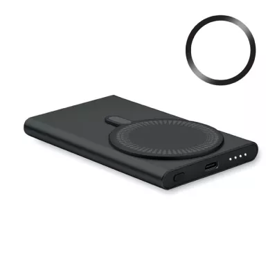 Powerbank magnetyczny 5000 mAh 15W z aluminium PAWTT - Czarny (MO2442-03)