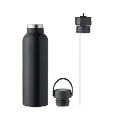 Butelka termiczna ze stali z recyklingu 700 ml BOALI - Czarny (MO6944-03)