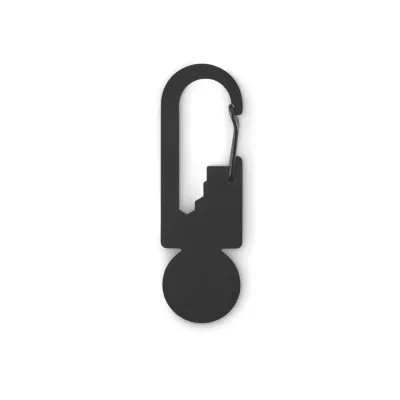 Brelok wielofunkcyjny z żetonem do wózka MULTIKEY - Czarny (MO2337-03)