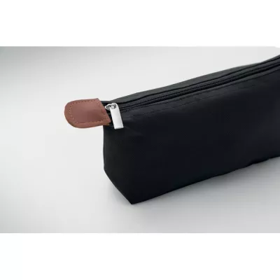 Kosmetyczka z RPET 600D z detalami z PU VANITY - Czarny (MO2961-03)