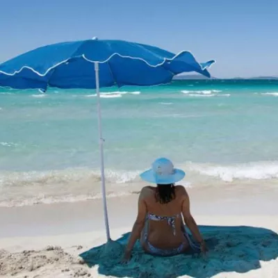 Parasol plażowy Ø150 cm FORT LAUDERDALE - niebieski (507004)