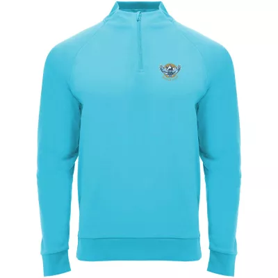 Epiro bluza unisex z długim rękawem i zamkiem błyskawicznym 1/4 200 g/m² - Turkus fluorescencyjny (R1115-FLUORTRQ)