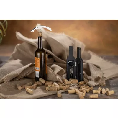 Zestaw do wina SOMMELIER - czarny (16303-02)