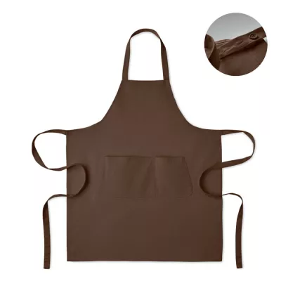 Fartuch z bawełny organicznej 240 g/m² GAMMA - Czekolada (MO2249-41)