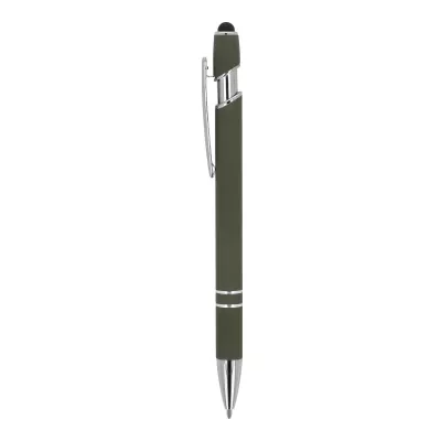 Długopis metalowy gumowany z touch-penem Paris  - Dried Green (LT87782-N0049)