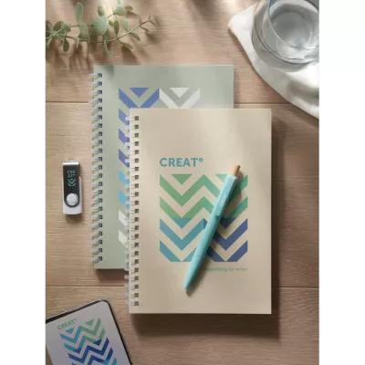 Notes A5 na spirali 80 kartek w linię RECARNOTE - Bezowy (MO2523-13)