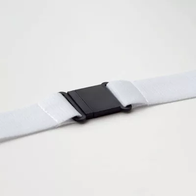 Smycz szeroka 25 mm z karabińczykiem WIDE LANY - Bialy (MO9661-06)