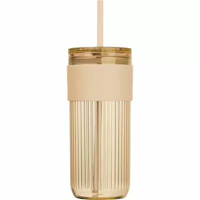 Kubek akrylowy ze słomką 660 ml SOLEDAD - grey (8552913)