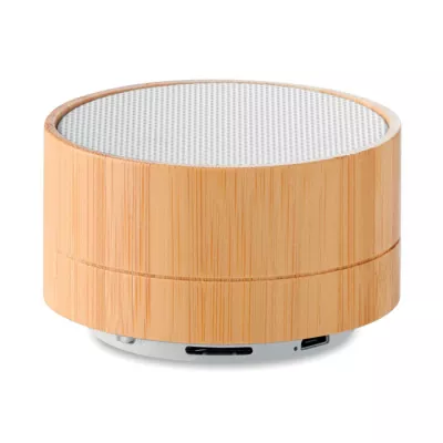 Głośnik w bambusowej obudowie z lampką 3W SOUND BAMBOO - Bialy (MO9609-06)