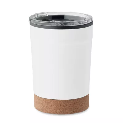 Kubek termiczny 300 ml z korkową podstawką NOMU - Bialy (MO2187-06)