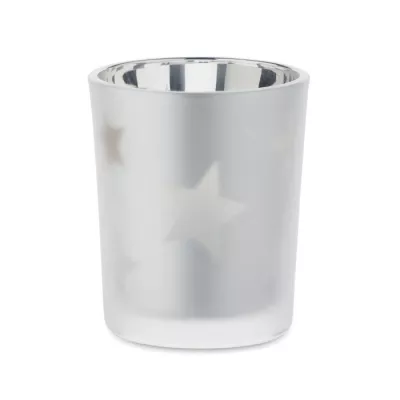 Świeczka LED tealight w szklanym słoiku LANDLE - Srebrny Mat (CX1572-16)