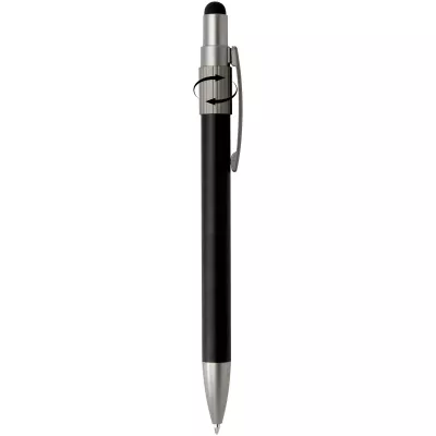 Rill długopis z certyfikatem RCS z recyklingu z rysikiem i fidget spinnerem (czarny tusz) - Czarny (10644790)