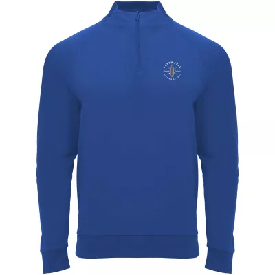 Epiro bluza unisex z długim rękawem i zamkiem błyskawicznym 1/4 200 g/m² - Błękit królewski (R1115-ROYAL)
