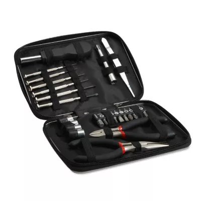 Zestaw narzędzi w aluminiowym etui PAUL - Czarny (MO8241-03)