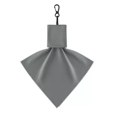 Ściereczka czyszcząca z RPET w woreczku CLEAR - Szary (MO2813-07)