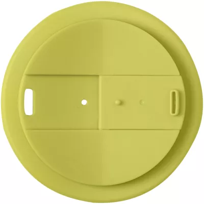 Kubek Americano® Eco z recyklingu o pojemności 350 ml z pokrywą odporną na zalanie - Biały-Limonka (21042565)