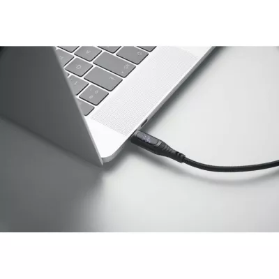 Kabel USB-C 100W z wyświetlaczem mocy TYPSO - Czarny (MO2676-03)
