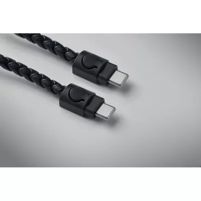 Brelok z kablem USB-C 60W FAULETI LOOP - Czarny (MO2647-03)