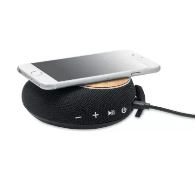 Głośnik z ładowarką 10W i powerbankiem 4000 mAh FLARE - Czarny (MO6887-03)