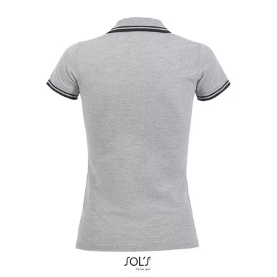 Polo damskie z piki 200 g/m² Sol's PASADENA WOMEN - Grey Melange/ French Navy (S00578-GF)