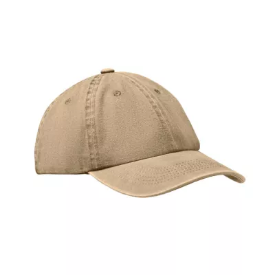 Czapka z daszkiem vintage 6-panelowa 265 g/m² BEAU - Khaki (MO2542-39)