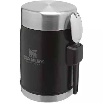 Słoik na żywność Stanley Legendary z łyżko-widelcem, o pojemności 400 ml - Czarny matowy (10088190)