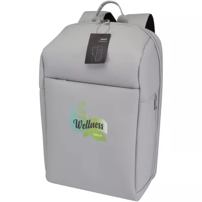 SMART plecak na laptopa 15” wykonany z materiałów z recyklingu (certyfikat GRS), o pojemności 18 litrów - Jasnoszary (13015382)