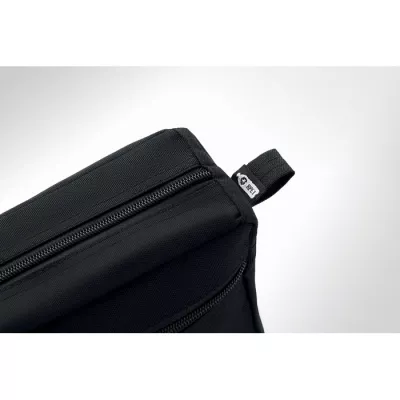 Kosmetyczka z RPET 600D z kieszenią BETTER & SMART - Czarny (MO6155-03)