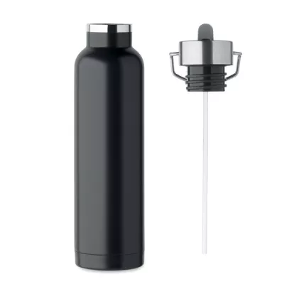 Butelka termiczna ze słomką 660 ml RIFLOW - Czarny (MO2283-03)