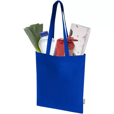 Madras Blend torba na zakupy z bawełny z recyklingu z certyfikatem GRS o gramaturze 140 g/m² i pojemności 7l - Błękit królewski (12076053)