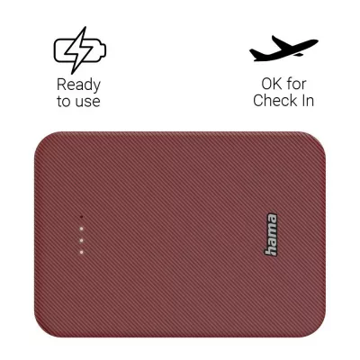 Power bank 10000 mAh Hama Power Pack - czerwony (VH023-05)