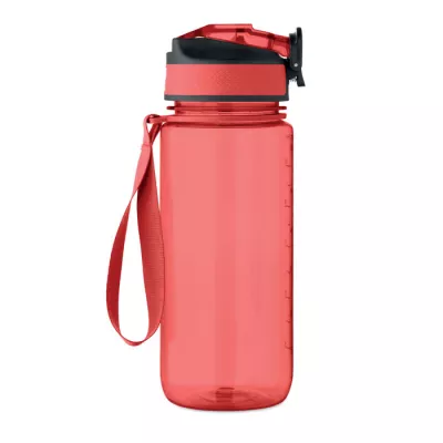 Butelka sportowa motywacyjna z RPET 700 ml ENKEL - Przezroczysty Czerwony (MO2792-25)