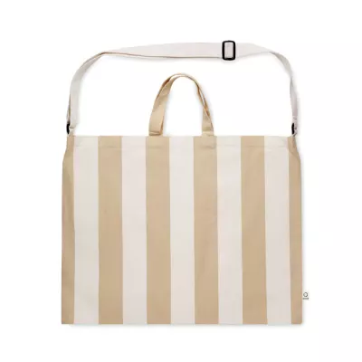 Torba plażowa duża w paski 280 g/m² LAGUNA - Bialy (MO2555-06)