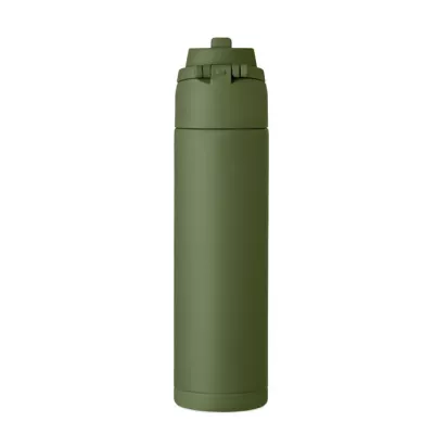 Butelka stalowa ze słomką 650 ml TOIEN ONE - Ciemnozielony (MO2989-60)