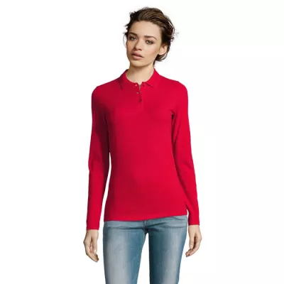 Polo damskie 180 g/m² Sol's PERFECT LSL WOMEN - Czerwony (S02083-RD)