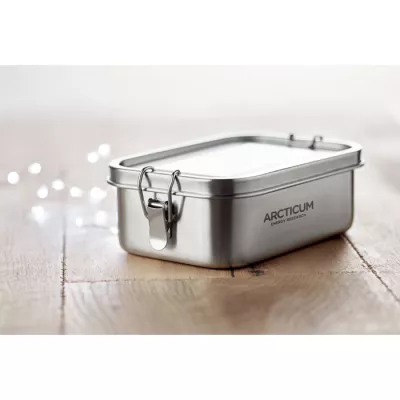 Lunchbox stalowy z klamrami 750 ml CHAN LUNCHBOX - Srebrny Mat (MO9938-16)