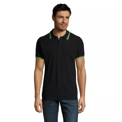 Koszulka polo męska bawełniana 200 g/m² Sol's PASADENA - Czarny/Limonka (S00577-BN)