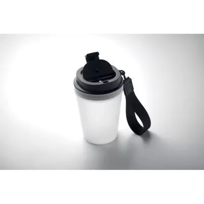 Kubek z PP z paskiem 300 ml ISFORDEN TUMBLER - Przezroczysty Bialy (MO2670-26)