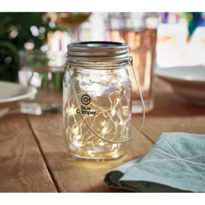 Lampa solarna w kształcie słoika 20 LED POT LAMP - Przezroczysty (MO6341-22)