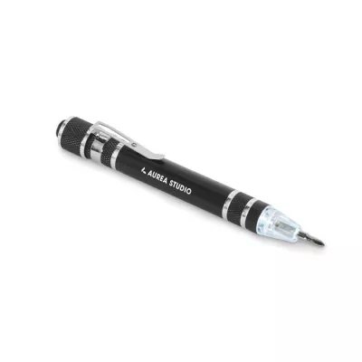 Multitool w kształcie długopisu z latarką TUBULAR - Czarny (MO2498-03)