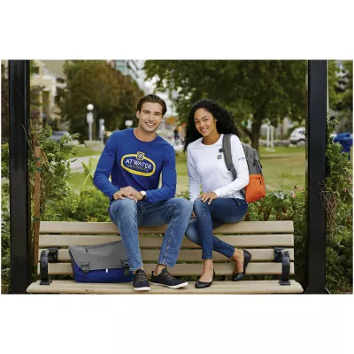 Męski T-shirt organiczny Ponoka z długim rękawem - Niebieski (38018-BLUE)