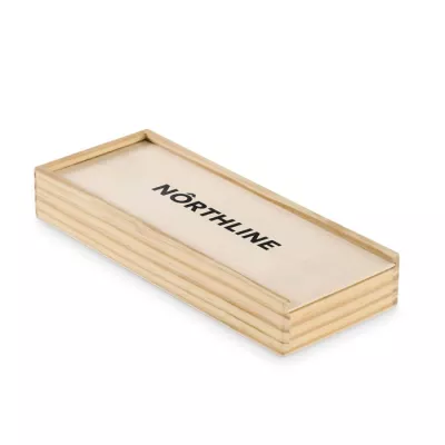 Zestaw domino i karty do gry w pudełku DOMI&CARDS - Drewna (MO2669-40)