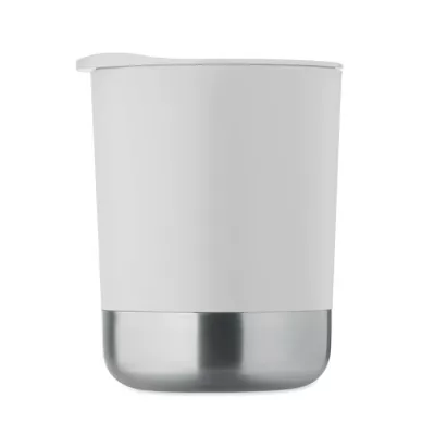 Kubek z PP z przesuwaną pokrywką 300 ml BEAKER - Bialy (MO2772-06)
