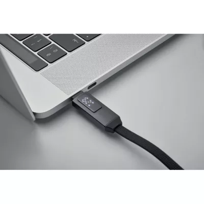 Brelok z kablem USB-C 60W z wyświetlaczem KEYSTO - Czarny (MO2682-03)