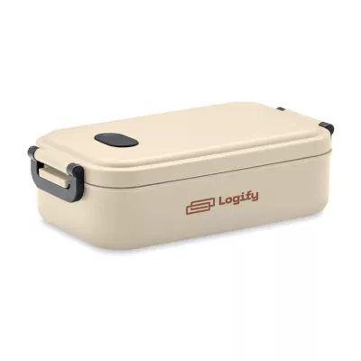 Lunchbox z PP z zaworem i klamrami 800 ml INDUS - Bezowy (MO6855-13)